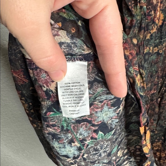 Treasure & Bond Floral Tiered Cotton Gauze Midi Dress Boho Romantic Cottagecore - Picture 8 of 8